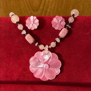 Lee Sands Floral Necklace and Earring Set